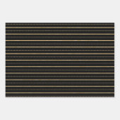 金ゴールドのドットと線 ラッピングペーパーシート (正面3)