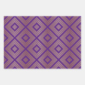 金ゴールドのドット王室のパターン ラッピングペーパーシート (正面)