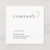 金ゴールドのドット・パターンの空色の正方形の名刺 スクエア名刺 (裏面)