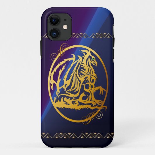 金ゴールドのドラゴンによって一周されるiPhone 5つのケース Case-Mate iPhoneケース (裏面)