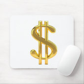 金ゴールドのドル記号のマウスパッド マウスパッド (マウス)