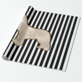 金ゴールドのニューファウンドランド犬のギフト用包装紙 ラッピングペーパー (アンロールド)