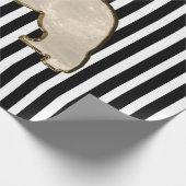 金ゴールドのニューファウンドランド犬のギフト用包装紙 ラッピングペーパー (角)