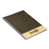 金ゴールドのネイルヘッドパターパーソナライズされたン ノートブック (右側)