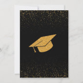 金ゴールドのネオン看護固定式招待状 招待状 (裏面)