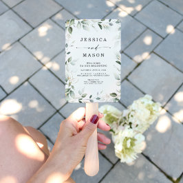 金ゴールドのハンドファン結婚付き水彩緑 ハンドファン