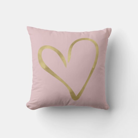 金ゴールドのハートと飾って下さい クッション (正面)