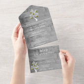 金ゴールドのハートのツリーすべて1つの結婚式の招待 オールインワン招待状 (貼ってはがせる)