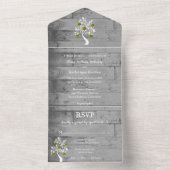 金ゴールドのハートのツリーすべて1つの結婚式の招待 オールインワン招待状 (内側)