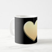 金ゴールドのハートのマグ コーヒーマグカップ (正面左)
