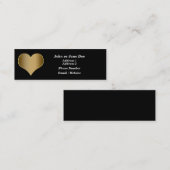 金ゴールドのハートの名刺 スキニー名刺 (正面/裏面)