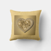 金ゴールドのハートの枕金ゴールド クッション (裏面)