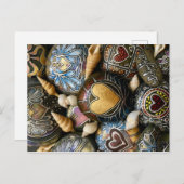 金ゴールドのハートの石! ジュリーアンStricklin著 インビテーションポストカード (正面/裏面)