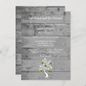 金ゴールドのハートの結婚リハーサルの夕食会 招待状 (正面/裏面)