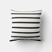 金ゴールドのハートの黒い及び白のストライプ クッション (裏面)