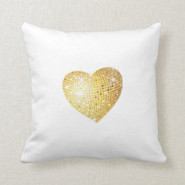 金ゴールドのハート クッション