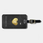 金ゴールドのハート ラゲッジタグ (正面横)