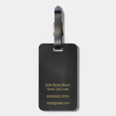 金ゴールドのハート ラゲッジタグ (裏面縦)