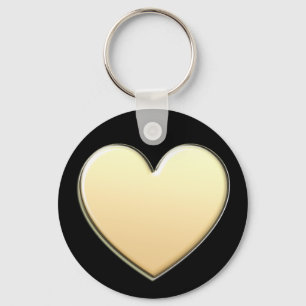 金ゴールドのハートKeychain キーホルダー
