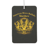 金ゴールドのバイソンスタンピード大草原の風景 カーエアーフレッシュナー (正面)