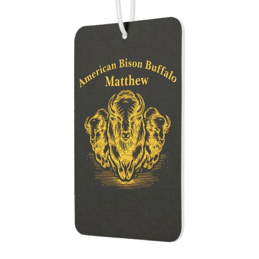 金ゴールドのバイソンスタンピード大草原の風景 カーエアーフレッシュナー (左)