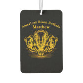 金ゴールドのバイソンスタンピード大草原の風景 カーエアーフレッシュナー (裏面)