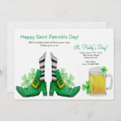 金ゴールドのバックルの小妖精は招待状に蹄鉄を打ちます 招待状 (正面/裏面)