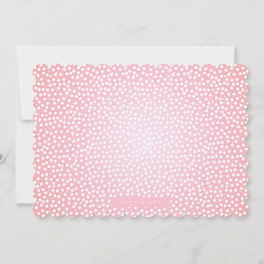 金ゴールドのバニーのピンクの花柄のサンキューカード サンキューカード (裏面)