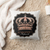 金ゴールドのバラのグリッターの王冠 クッション (ブランケット)