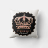 金ゴールドのバラのグリッターの王冠 クッション (裏面)