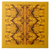 金ゴールドのバーガンディのヴィンテージのトスカナ式のスタイルの花柄パターン タイル (正面)