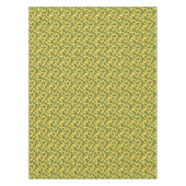 金ゴールドのパイナップル及び熱帯葉 テーブルクロス (正面)