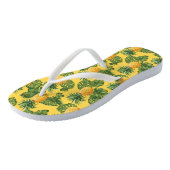 金ゴールドのパイナップル及び熱帯葉 ビーチサンダル (アングル)