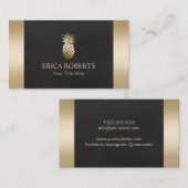 金ゴールドのパイナップル王室のな黒及び金ゴールドのイベントの計画 名刺 (正面/裏面)