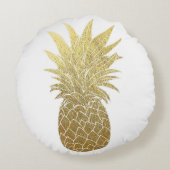 金ゴールドのパイナップル装飾用クッション ラウンドクッション (裏面)