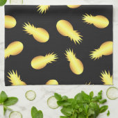 金ゴールドのパイナップル キッチンタオル (折り畳み)