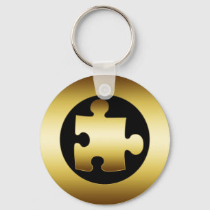 金ゴールドのパズルの部分 キーホルダー