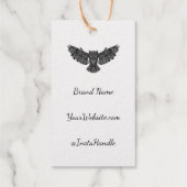 金ゴールドのパターンを作成するInfo Businessロゴフクロウ ギフトタグ (裏面)