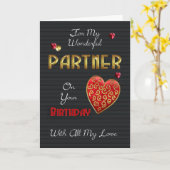 金ゴールドのパートナー、誕生日及びエンボスの効果 カード (黄色い花)