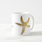 金ゴールドのヒトデのマグ コーヒーマグカップ (正面右)
