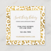 金ゴールドのヒョウのプリント スクエア名刺 (正面)