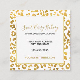 金ゴールドのヒョウのプリント スクエア名刺