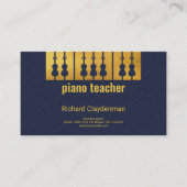 金ゴールドのピアノはバイオリンの黒の鍵のシルエット音楽を調整します 名刺 (正面)