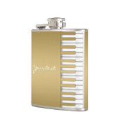 金ゴールドのピアノキーボード音楽 フラスク (左)