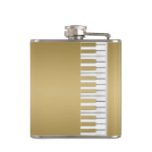 金ゴールドのピアノキーボード音楽 フラスク (裏面)