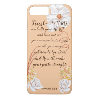 金ゴールドのピンクで主白いバラを信頼して下さい iPhone 8 PLUS/7 PLUSケース