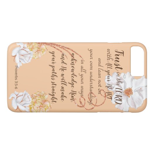 金ゴールドのピンクで主白いバラを信頼して下さい Case-Mate iPhoneケース (裏面(横))