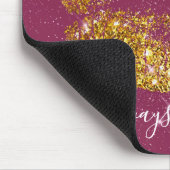 金ゴールドのピンクのシックな輝きの唇 マウスパッド (コーナー)