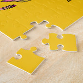 金ゴールドのピンクのリボンの天使の抽象美術のパズル ジグソーパズル (側面)