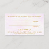 金ゴールドのピンクの花柄 紹介カード (裏面)